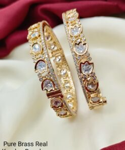 Red Meena Kundan Bangles – Bridal Wedding Jewelry