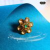 Ethnic Polki Floral Ring for Women & Girls with intricate floral design and traditional polki stones, ideal for festive and bridal wear.