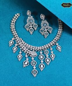 Pastel Bloom Bridal Jewelry Set – Pink & Mint Necklace & Earrings