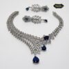 Royal Blue Spark Necklace Set featuring deep royal blue stones and sparkling accents with matching earrings for elegant evenings