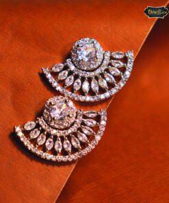 Elegant Celestial Radiance Half-Moon Earrings with a crescent design, featuring a polished finish and delicate detailing.