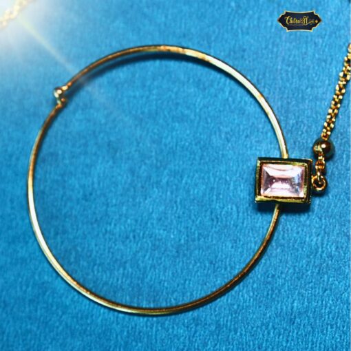 Sleek Crystal Hoop Nath with center crystal-cut stone, modern and minimal bridal nose ring for stylish ethnic or fusion wear.