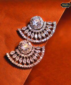 Elegant Sparkling Stud Earrings with crystal stones, ideal for party wear, featuring radiant shine and timeless charm.