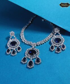 Sapphire Dusk Necklace set - Deep Blue Statement Jewellery