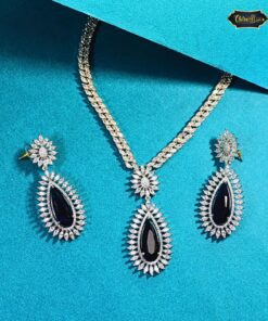 Royal Orchid Shine Necklace Set - Evening Glamour Jewellery