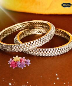 Royal Sparkle Triple Layer Kada – Elegant triple-layer design with radiant finish for timeless wristwear appeal.