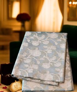 Heritage Banaras Pure Organza Silk Saree in Sky Blue with Handwoven Floral Motifs