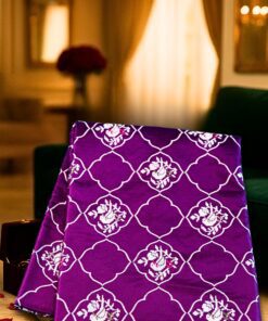 Heritage Banaras Katan Saree in royal purple with floral buta motifs