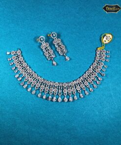 Royal Bloom Necklace Set with elegant stone work for weddings and festive wear