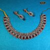 Red Stone Wedding Jewelry Set featuring a teardrop choker and earrings, ideal for brides or festive traditional evening wear