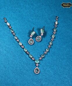 Sleek Mint Green Gemstone Necklace minimalist pendant on fine chain