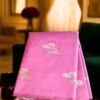 Pink Chitrankshi Heritage Banaras Pure Katan Silk Saree with silver zari floral motifs, handwoven in Varanasi